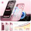 for iPhone 17 Pro Max Case for Women Girls,【Compatible with MagSafe】,【Camera Control】,【Full Camera Protection】, Cute Wave Magnetic Phone Case for iPhone 17 Pro Max,Light Pink
