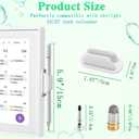 Stylus and Mount for Skylight Calendars 15/27 Inch/Switch, Dual Tip with Mesh and Disc Tip | Magnetic Pen Cap | Flexiple Stylus Holder Mount to Calendar,Multifunctional Capacitive Stylus Pen-White