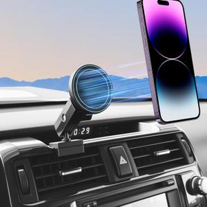 Metal Magnetic Phone Mount Holder for 2010-2024 Toyota 4Runner Strong Magnet Dash Cell Phone Cradles Adjustable Phone Stand Accessories for MagSafe All Smartphone(Classic Version)