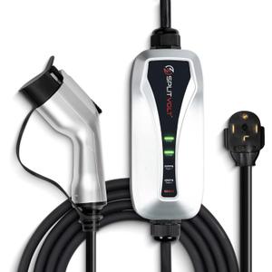 Splitvolt NEMA 14-30 Level 2 EV Charger 24 Amp, 220-240 Volt, 26ft Cable, Electric Vehicle Charger Plug-in EV Charging Station with J1772 Plug, Fastest 30 Amp Circuit NEC-Safe Charging