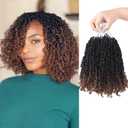 Yanky Twist Crochet Hair, PILLUGER Yaki Twists Hair Micro Spring Twist Braids,9 Packs Pre-looped passion Twist Brown Senegalese With Curls Crochet Synthetic Hair Extensions(OT30)