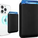 Magnetic Wallet Cell Phone Card Holder for Phone Case with Mag-Safe, Stronger Magnetic RFID Leather Phone Wallet Stick on Series of iPhone 17/16/15/14/13/12 and Pro/Promax