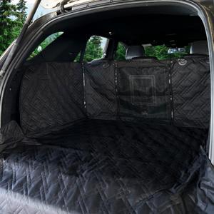Bulldogology SUV Cargo Liner for Dogs 55"x82" Heavy Duty Complete Pet Trunk Cargo Cover Area - Trunk Cover Car Protector for Dogs Waterproof Nonslip Mat - Dog Cargo Liner SUVs Vans Cars (Large, Black)