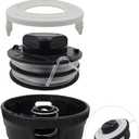 C3-2 Trimmer Head Spool & Base Cover for Stihl Autocut C3-2 FSA 57 FSE 52,Weed Eater String Trimmer Replace Parts 4009 710 4305,Pre-Wound Dual Line 0.080" 20ft,7 Pack (4 Spool + 2 Cover + 1 Spring)