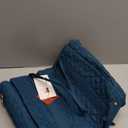 LOVEVOOK Teacher Tote Bag for Women, Quilted Work Tote Nurse Laptop Bag, Large Computer Shoulder Bags with Zipper for Travel (15.6 Inch, Blue Green-B)