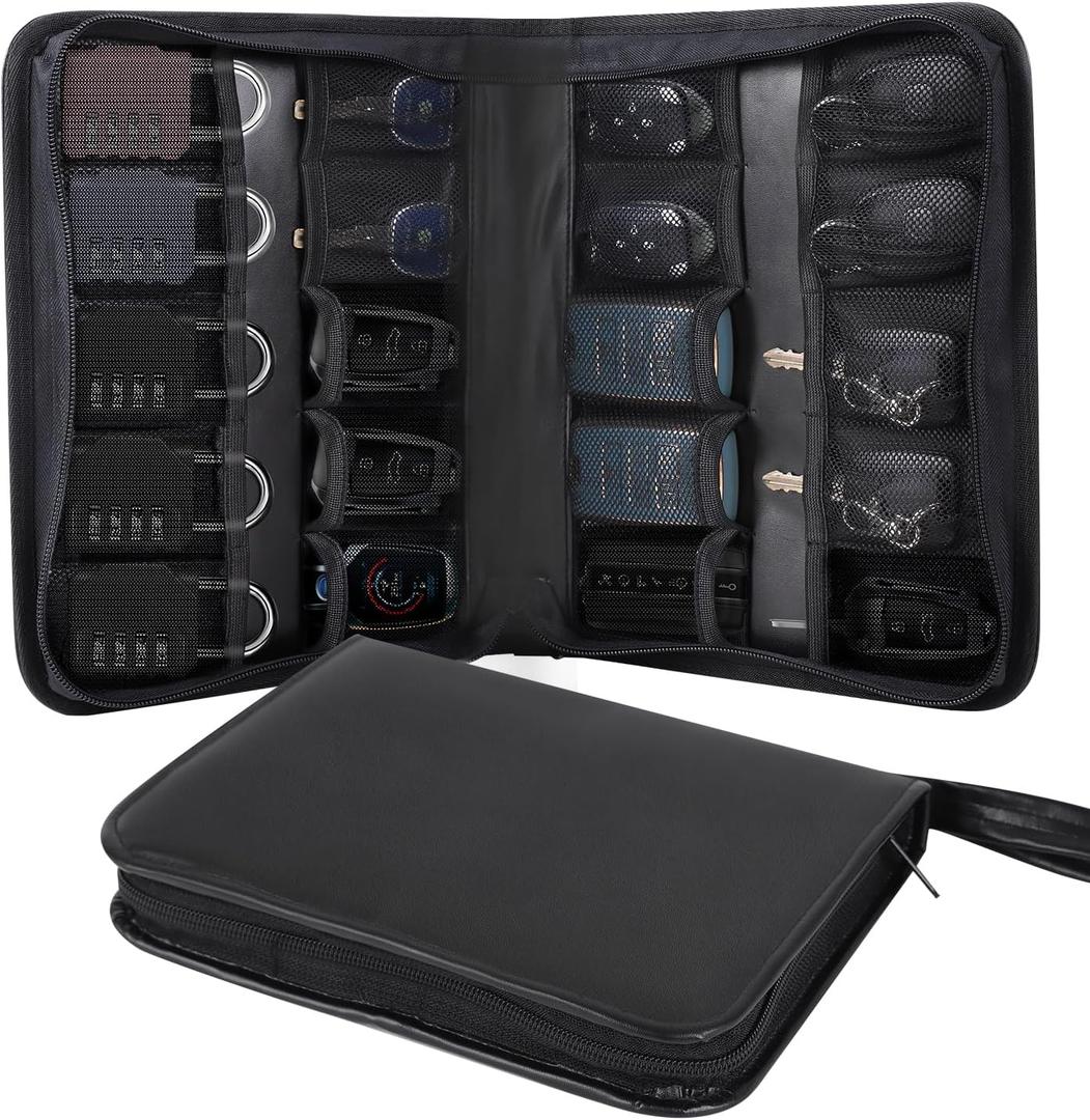 Portable Zippered Key Case,Car Key Holder Leather Key Organizer Case Combination Lock Storage Bag Key Binder Zipper Key Organizer Box Car Service Key Box Portable Manager & Landlord Key Holder Book