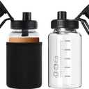 Glass Shaker Bottle, 2 Pack 22oz BPA-Free Odorless Shaker Bottle with 304 Stainless Steel Ball and Removable Cleaning Brush for Fitness Protein Mixes