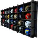32 / 6 Color Mini Helmet Display Case,Mini Football Helmets,Football Helmet Display Case,Wall Mount (Black)