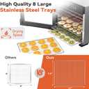 Manastin Food Dehydrator 8 Stainless Steel Trays Dehydrator Machine, Silver