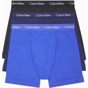 Calvin Klein Men's Cotton Stretch 3-Pack Boxer Brief (Large, Black, Blue Shadow, Cobalt Water)