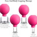 BBTO 4 Pieces Glass Cupping Set Glass Silicone Cupping Cups Massage Vacuum Suction Cupping Cups for Body Face Leg Arm Back Shoulder Muscle and Joint Pain (Rose)