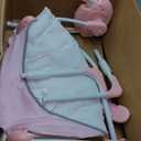 Portable Baby Swing, Pink Electric Infant Swing with 5 Speed Levels, 6 Songs & Timer  Battery-Powered Only (No Batteries Included) Pink and White