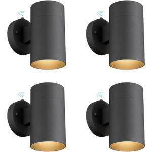 Ken & Ricky 4 Pack Dusk to Dawn Outdoor Wall Lighting, Black Porch Light, Modern Outdoor Wall Sconce with Photocell Sensor, Farmhouse Porch & Patio Lights -4 Pack