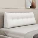 Wedge Pillow Headboard Triangle Bolster Pillow for Sitting in Bed Adults Reading Pillows Backrest Support, Corduroy Headboard Pillows Daybed Sofa Body Pillow Positioning Cushion (Queen,White), Queen:59x8x20''
