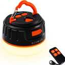 Yonktoo Camping Lantern with Remote Control, 6400mAh Rechargeable Lamp, IPX5 Waterproof Tent Light for Camping, Hiking, Power Outages, Home, Emergency Use - Wireless Remote Edition,Orange