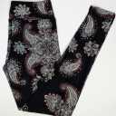 TC LuLaRoe Leggings ~ PAILSEY FLORAL on BLACK ~ SIZES 12-18; Tall & Curvy