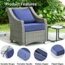 IPYNBAP Outdoor Cushions for Patio Furniture,Outdoor Seat Cushion Set 24 x 24 x 5.75 Inch,Waterproof & Fade Resistant Outdoor Chair Cushions,Deep Patio Chair Cushion with Removable Cover,Navy Blue