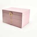 RWCCCRWS Piece of High-capacity Three-layer Jewelry Box Drawer Jewelry Box Storage Earrings Necklace Ring, Pink
