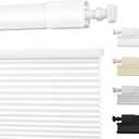 Custome No Tools No Drill Shades for Indoor Window Light Filtering Top Down Bottom Up Cordless Cellular Shades Easy Install Color-Matched Honeycomb Window Blinds for Home Office, White