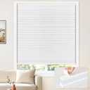 LazBlinds 100% Blackout Cellular Shade, White 21" x48" | Foam Adhesive For No Drill Rental Or Screws For PermanentCordless Design With Smooth Up/Down Operation