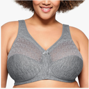 Glamorise Women's Plus Size MagicLift Moisture Control Bra Wirefree #1064,Size 50 H