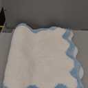 Scalloped Bath Mats Blue Bathroom Rugs Non Slip Washable Cute Bath Mats Microfiber Absorbent Soft Aesthetic Preppy Small Bath Rugs for Bedroom Tub Sink 26"x18"