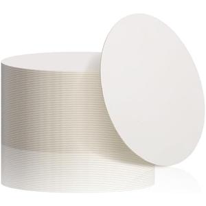 TaoBary 50 Pcs Disposable Paper Coasters Bulk 1MM, 4 Inch Round Cardboard Coasters Blank for Bar Drinks DIY Crafts Arts Wedding (White)