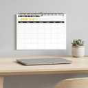 4 x Undated Wall Calendar 24-Month with Number Stamps, 11.8"x8.6" | Blank Perpetual Hanging Planner 29.5cmx21.6cm | Kit Includes Gold Ink Pad & Storage Bag, for Home Office School