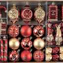 Valery Madelyn Christmas Tree Decorations, 100ct Red and Gold Shatterproof Large Christmas Tree Ornaments Set Bulk, Luxury Gnome Hanging Ball Ornaments for Xmas Holiday Party Decor