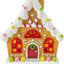Gingerbread House Light up Christmas Village-Collectible Buildings Decor - Candy House Indoor with LED Lights for Christmas Home Decor Gifts