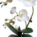 Forlaoers Tall 17" White Real Touch Orchid Artificial Flowers with Vase Fake Orchids Silk Floral for Home Decor Indoor Bathroom Decoration Potted Office Table Top Centerpieces Arrangements