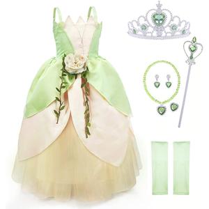TYHTYM Princess Costumes Little Girls Dress Up Cosplay Fancy Halloween Christmas Party 2-13T (Tiana)