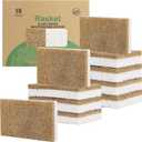 10 Pack Biodegradable Natural Sponges Kitchen - Compostable Cellulose and Coconut Walnut Scrubber Sponge - Eco Friendly Sponges for Dishes