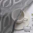 Aiyufeng Extra Long Grey Sheer Curtains 96 Inches Long for Bedroom 2 Panels Set, Farmhouse Wavy Line Light Filtering Clip Jacquard Solid Voile Living Room Curtains, Dual Rod Pocket, 40" Wx96 L Inches