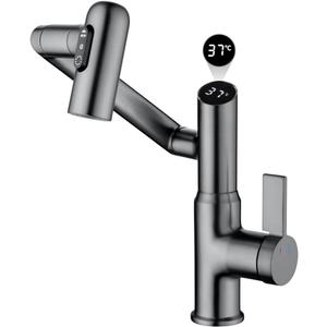 Smart Temperature Bathroom Faucet,Single Handle Bathroom Faucet,Bathroom Sink Faucet,Kitchen Faucet taps (Matte Grey)