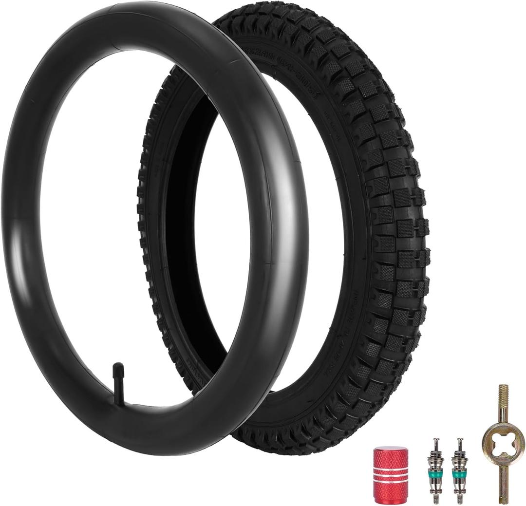 RUTU 16x2.4 Tire and Inner Tube Set, 16 Inch Bike Tires for Dirt Bike Kids Bicycles, 64-305 Tire Compatible with MX500 MX650