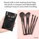 Professional makeup brush set 5-Piece Makeup Brush Set Foundation Brush with Travel Makeup Bag(Coffee color), Brown