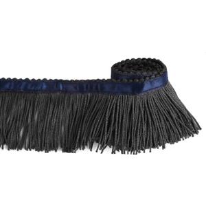 BEL AVENIR Tassel Fringe Trim 6.8 Yard x 2 Inches Sewing Fringe Trim with Blue Ribbon DIY Decoration for Clothes and Home Accessories (Black, 6.8 Yard x 2 Inches)