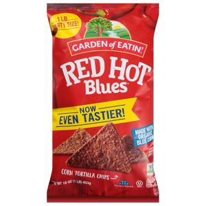 Garden of Eatin' Corn Tortilla Chips, Red Hot Blues, 1 lb bag, Best Before 11 February 2026 