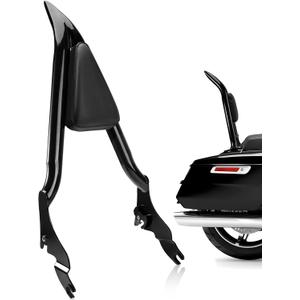 09-25 One-Piece Passenger Backetst Sissy Bar Fits Harley Street Glide Road Glide Electra Glide Road King Electra Models, Gloss black