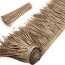 Yilloog Palm Thatch Roll Palm Thatch Runner Roll Mexican Style Straw Roof Panels Tiki Hut Palapa Straw Roofs Duck Blind Grass for Tiki Bar Hut Garden Patio(8 M/ 26.3 ft,Gray Brown)