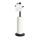 ZCCZ - Free Standing Toilet Paper Holder Stand with Reserve, Bathroom Tissue Dispenser Storage for 5 Mega Rolls, Black Toilet Paper Roll Organizer for Modern Bathrooms