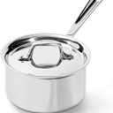 All-Clad D3 3-Ply Stainless Steel Sauce Pan with Lid 1.5 Quart, Induction Oven Broiler Safe 600F, Multipurpose, Compatible w/ All Cooktops, For Restaurant or Home Kitchen, Pots & Pans, Cookware Silver