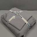 BESTOUCH Duvet Cover Set 100% Washed Cotton Linen Feel Super Soft Comfortable Chic Lightweight 3 PCs Home Bedding Set Solid Light Grey Queen (Queen (90" x 90"))