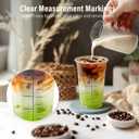 102 Pack - 20 oz Ratio Lines Iced Coffee Cups with Lids & Straws No Guessing for Consistent Drinks, Disposable Clear Plastic Cups with Lids and Straws for Coffee, Smoothies, Juice, Parties Food Safe (EXP 12/05/36)