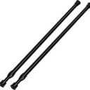 2 Pack Tension Curtain Rod 28-48 Inch, Small Short Adjustable Extendable Spring Loaded Rods for Windows Cabinet Blinds Closet Bedroom Kitchen Bathroom Door No Drilling, Black