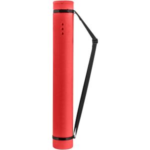 JJRING Red Poster Tube, 25" to 40" Extendable Poster Storage Holder Tube with Carrying Strap, Poster Carrying Case for Blueprints, Scrolls, Maps and Architect Papers, Red