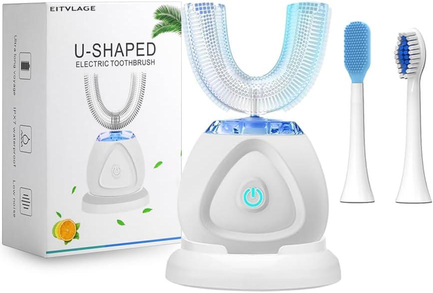 360 Ultrasonic Toothbrush, Automatic Toothbrushes Auto Sonic Tooth Brush, Teeth whitening Brush with Timer & Wireless Charging 360 Ultrasonic Electric Toothbrush for Adult