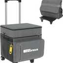 Cooler with Wheels and Handle, 50 Can Rolling Cooler, Portable Collapsible Soft Cooler Bag with Wheels,Leakproof Insulated Wheeled Cooler for Beach, Camping, Patio Travel, Outdoor, Ball Fields (GREY)
