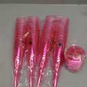 WDF 36 Pack Clear Pink Plastic Champagne Flutes - 7OZ Pink Champagne Flutes Plastic, Champagne Glasses Disposable for Mother's Day/Party/Baby Shower/Wedding/Spring